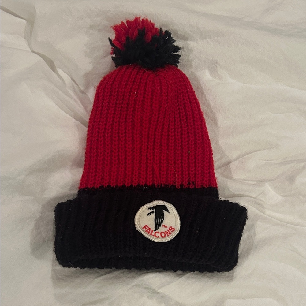 Vintage NFL Falcons Red and Black Beanie